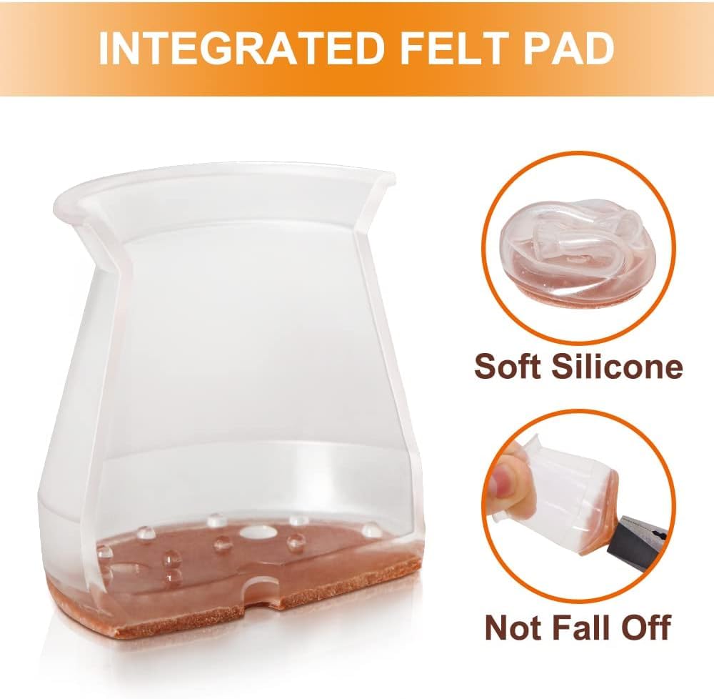 FloorGuard® - Silicone Chair Leg Protectors with Felt for Hardwood Floors (6PCS)