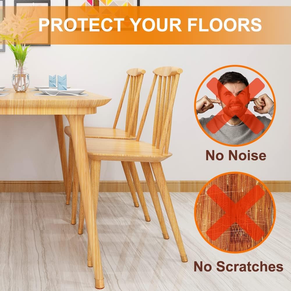 FloorGuard® - Silicone Chair Leg Protectors with Felt for Hardwood Floors (6PCS)