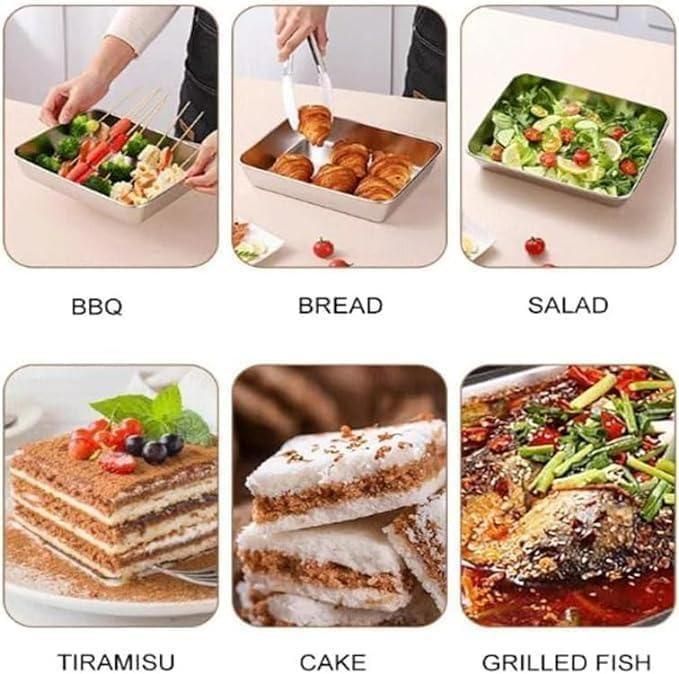 TrayLuxe® - Non Stick Baking Pan Food Storage Box with Cover