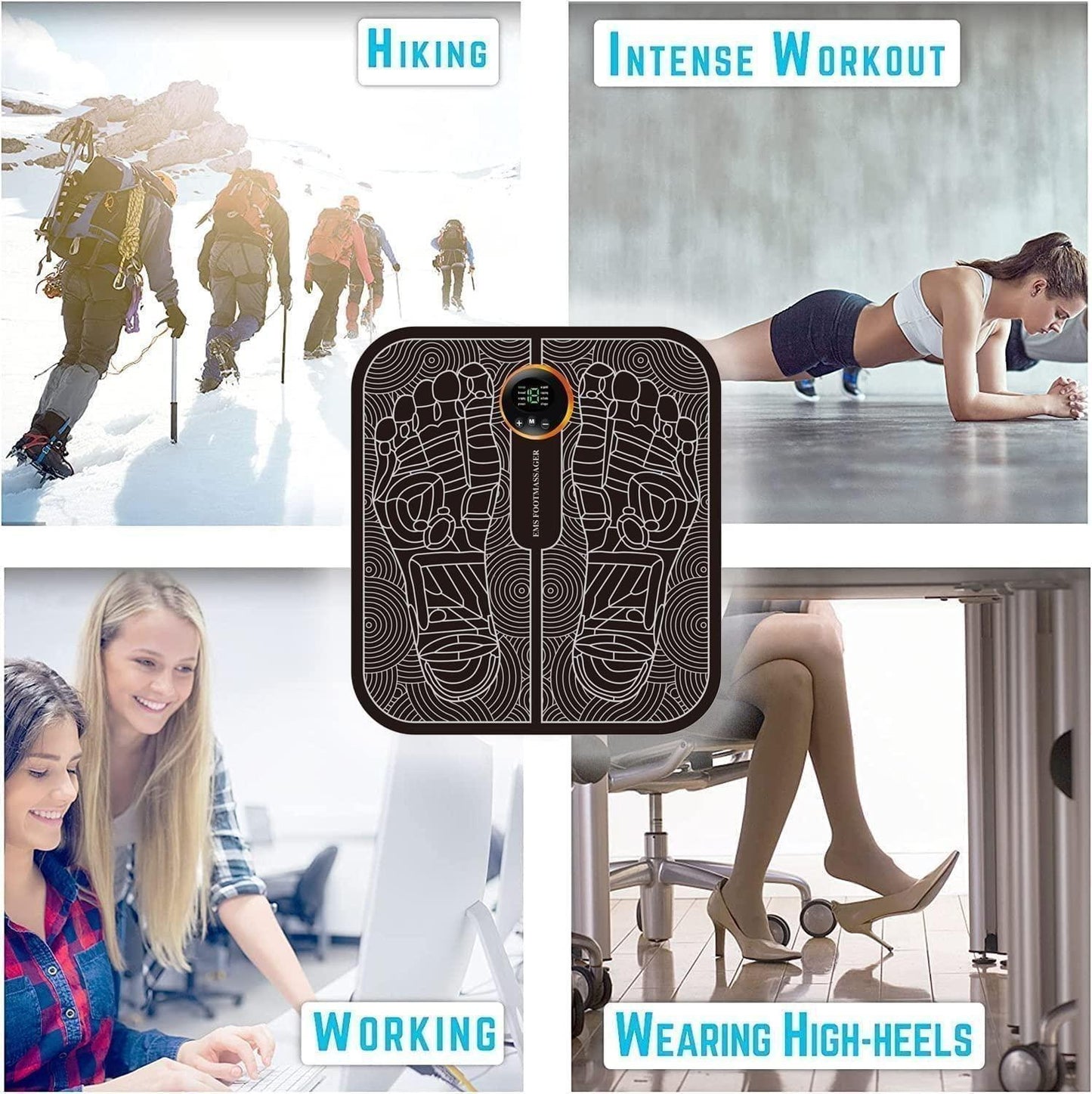 FootFlo® - Vibrating Bubble Electric Ems Foot Massager Pad