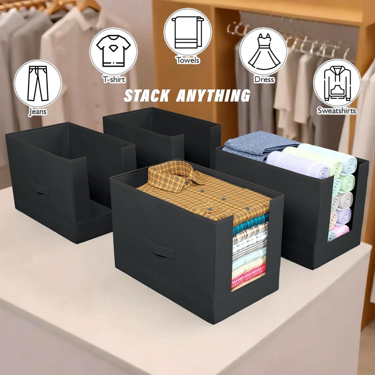 Wardrobee® Clothes Organizer - Shirt & Clothing Stackers (Pack of 6)