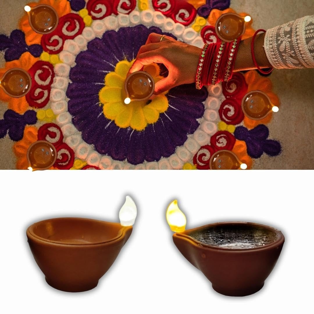 DivyaGlow® – Premium Smokeless LED Water Sensor Diya (Navratri Special Offer)
