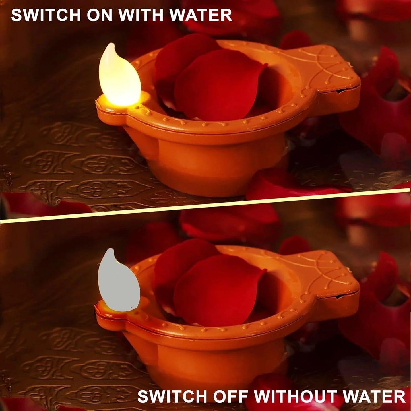 DivyaGlow® – Premium Smokeless LED Water Sensor Diya (Navratri Special Offer)