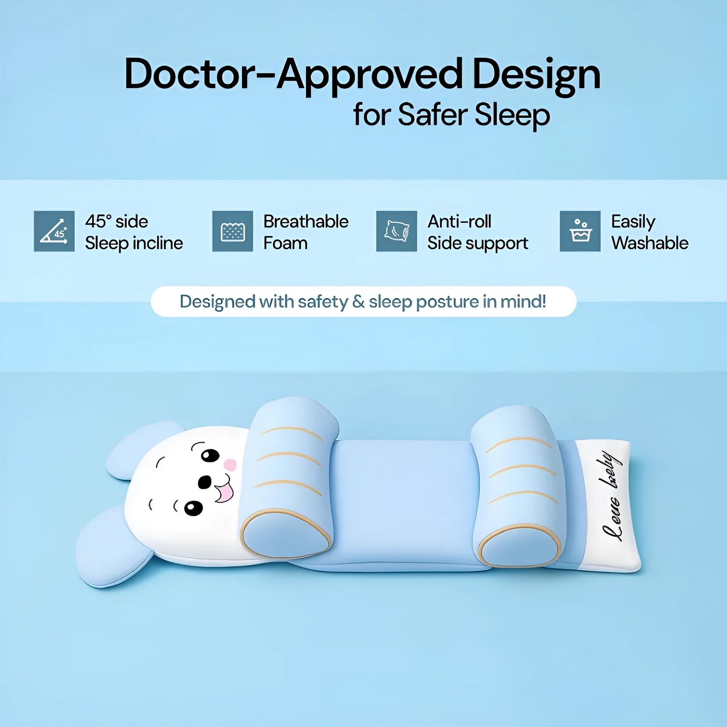 GentleSupport® - Premium Baby Head Shaping Support Pillow