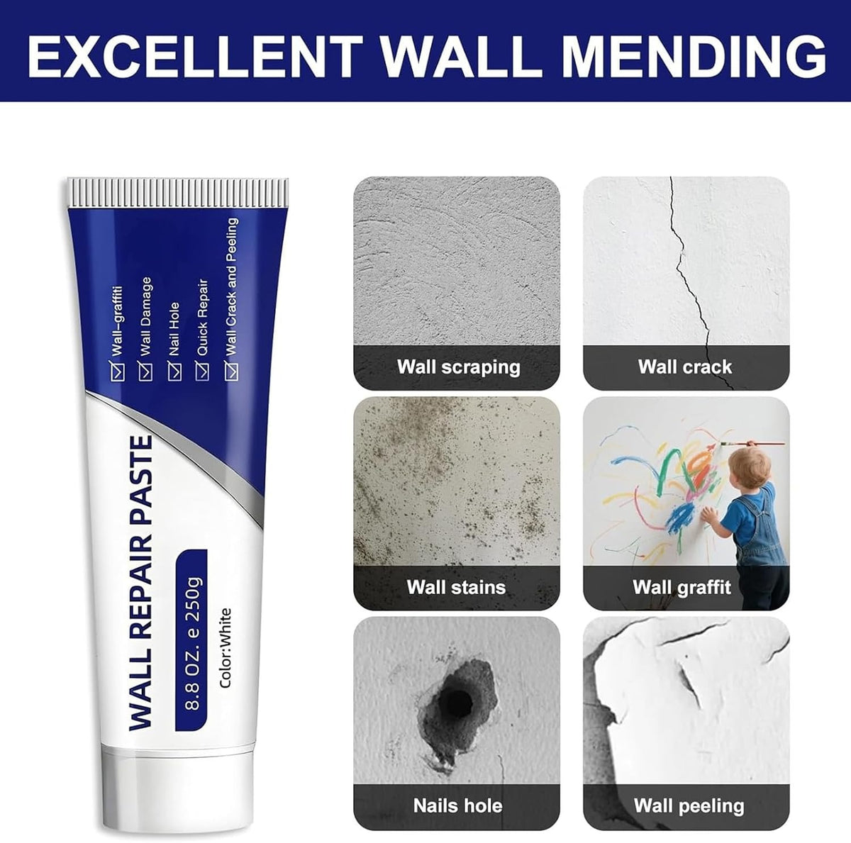 (BUY 1 GET 1 FREE) WallRestore® - All-in-One Wall Repair Paste