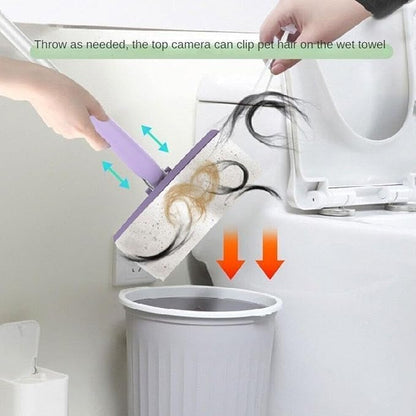 Floor Cleaner | Tissue Clip Mop with Long Handle | Automatic Cloth Changing Mop | (Tissue Mop)