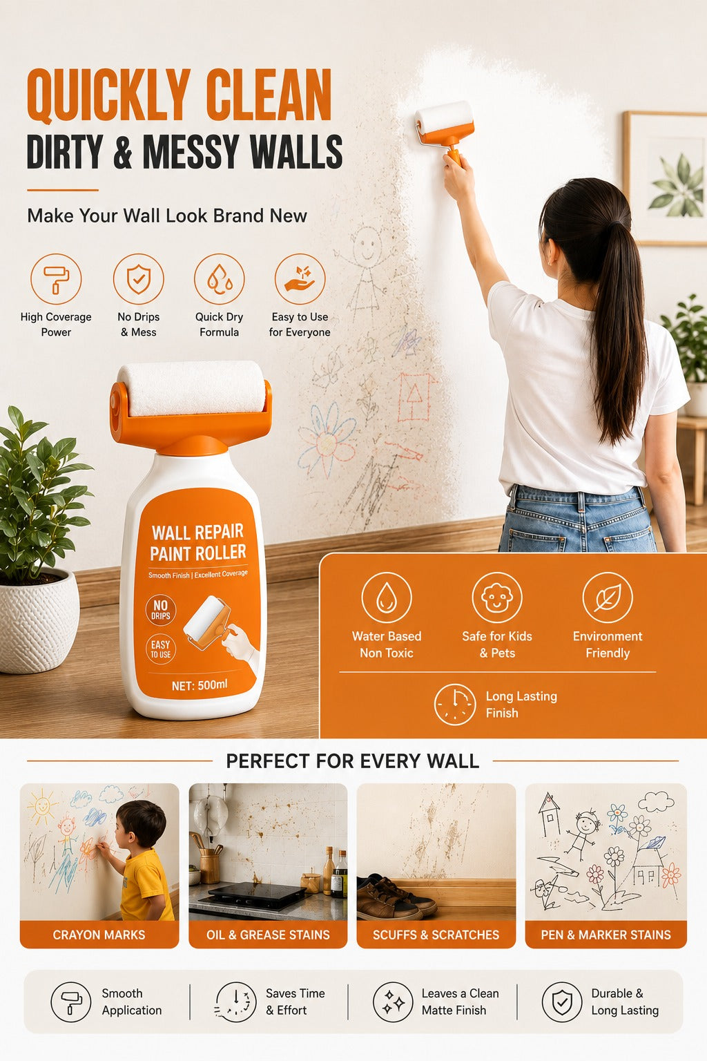 FixRoll® – Handy Wall Repair Roller Brush