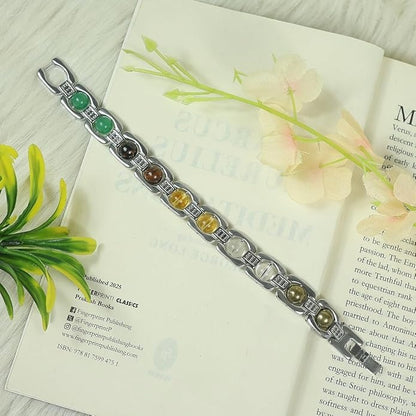Certified Dhan Yog Metal Bracelet with Green Aventurine