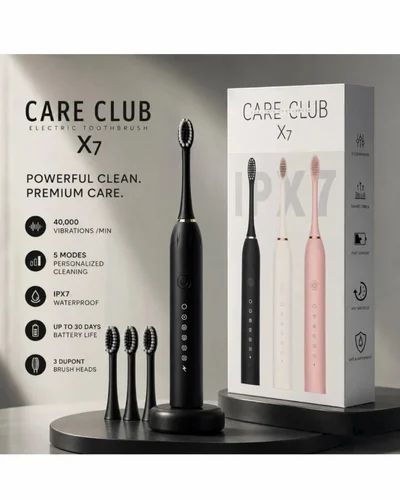Waterproof Rechargeable Toothbrush With Replaceable Brush Heads