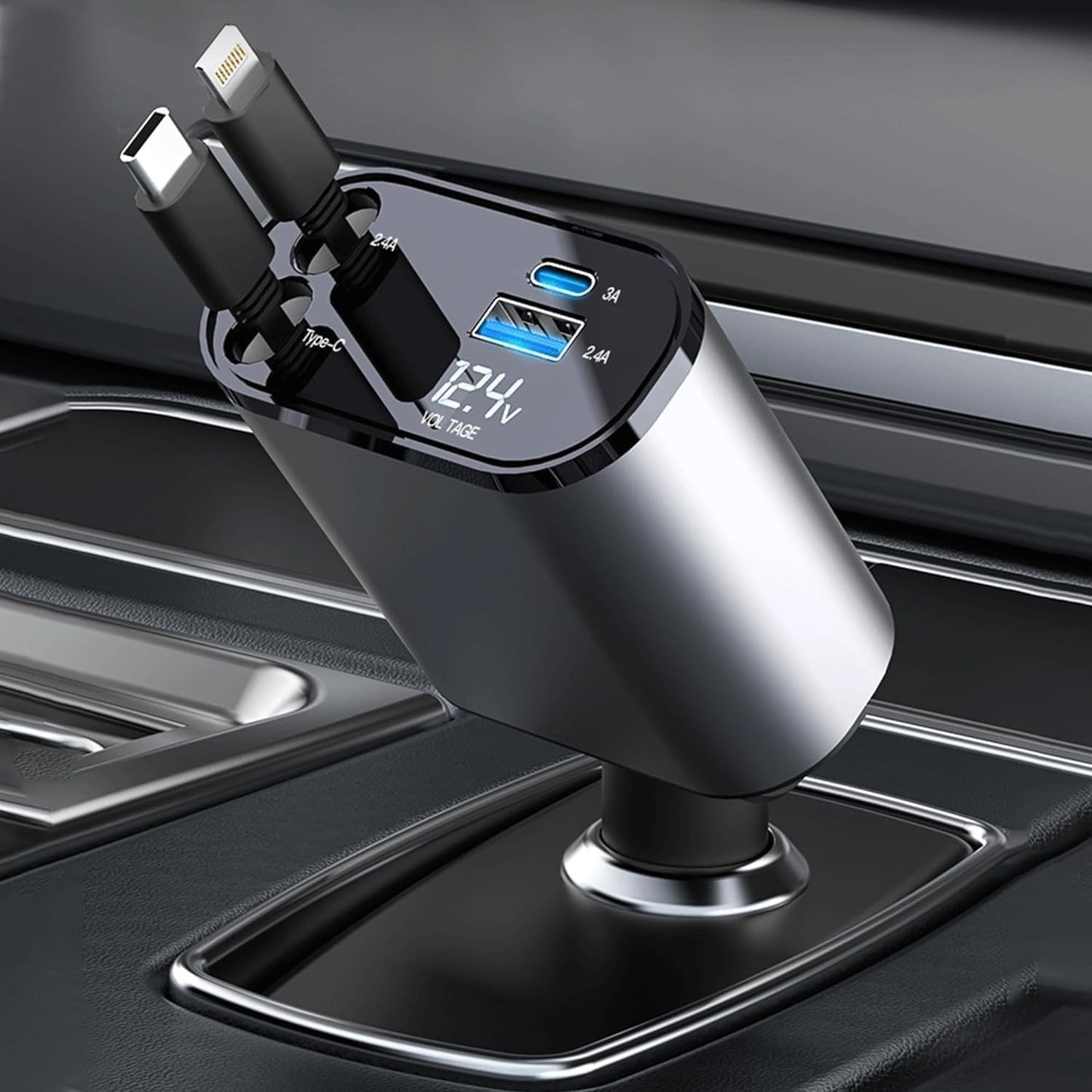 Super Fast 4 in 1 Car Charger 120W Fast Charging