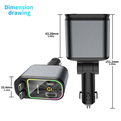 Super Fast 4 in 1 Car Charger 120W Fast Charging