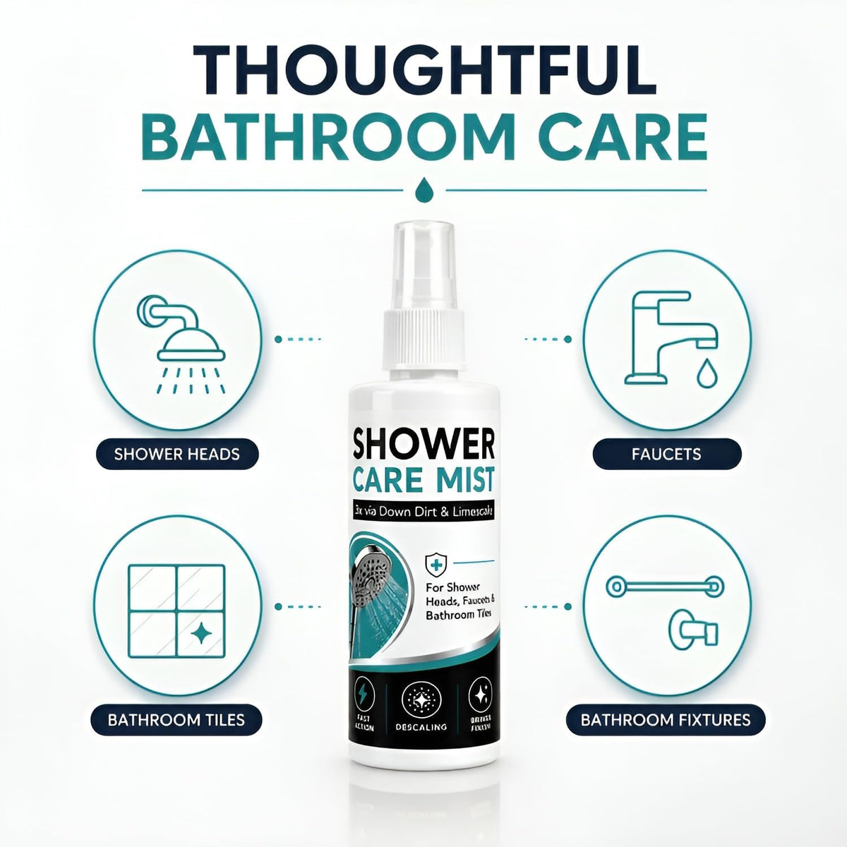 Shower Care Mist Shower Heads Faucets Bathroom Tiles 100ml Each Pack Of 2