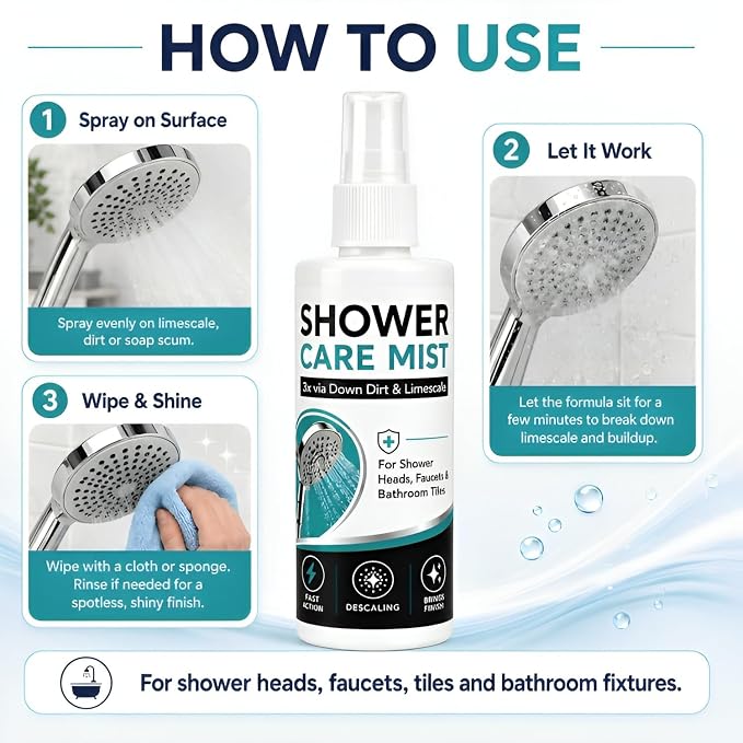 Shower Care Mist Shower Heads Faucets Bathroom Tiles 100ml Each Pack Of 2