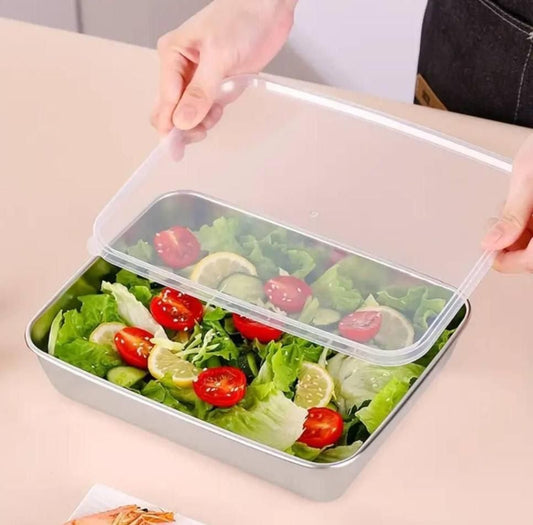 TrayLuxe® - Non Stick Baking Pan Food Storage Box with Cover