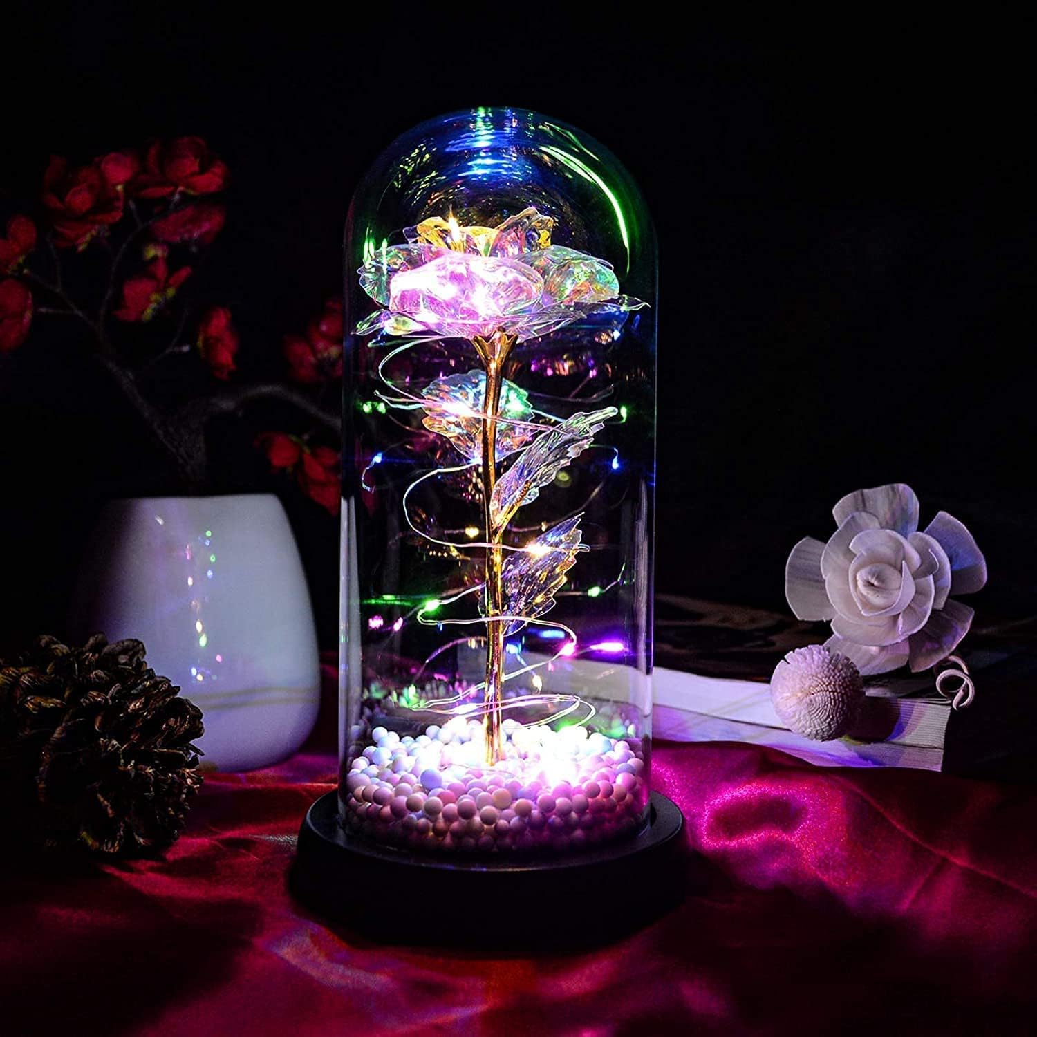 Premium Eternal Galaxy Enchanted Rose Lamp