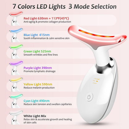 Red Light Therapy 7-Color LED Face & Neck Rejuvenation Device