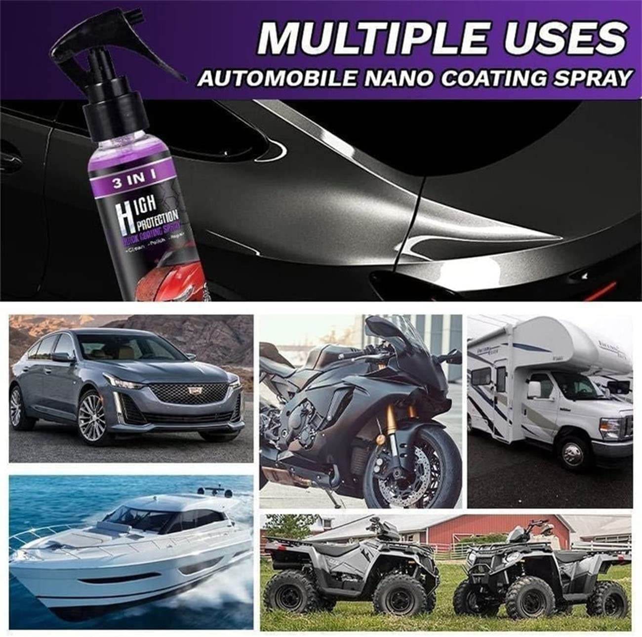 3 in 1 High Protection Quick Car Ceramic Coating Spray (Pack of 2)