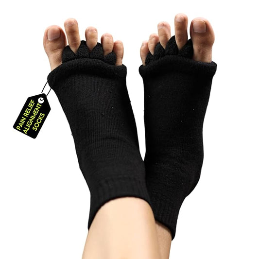 OrthoNest® - Cotton Foot Alignment Socks - 5 Toe Separators (Assorted Colors)