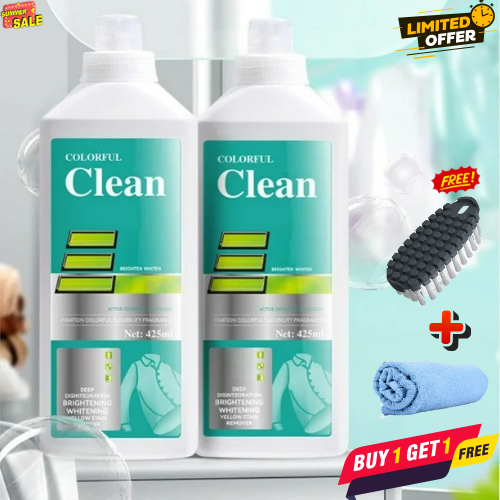 (BUY 1 GET 1 FREE) ClearWhite Max - 8 in 1 Colour Bleach Laundry Detergent Stain Remover