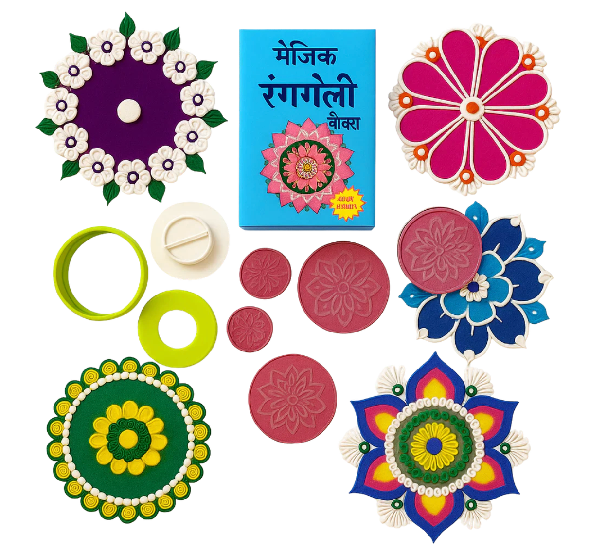 Rangoluxe® Magic Rangoli Kit – Instantly Create Stunning, Mess-Free Rangolis (Special Diwali Offer)