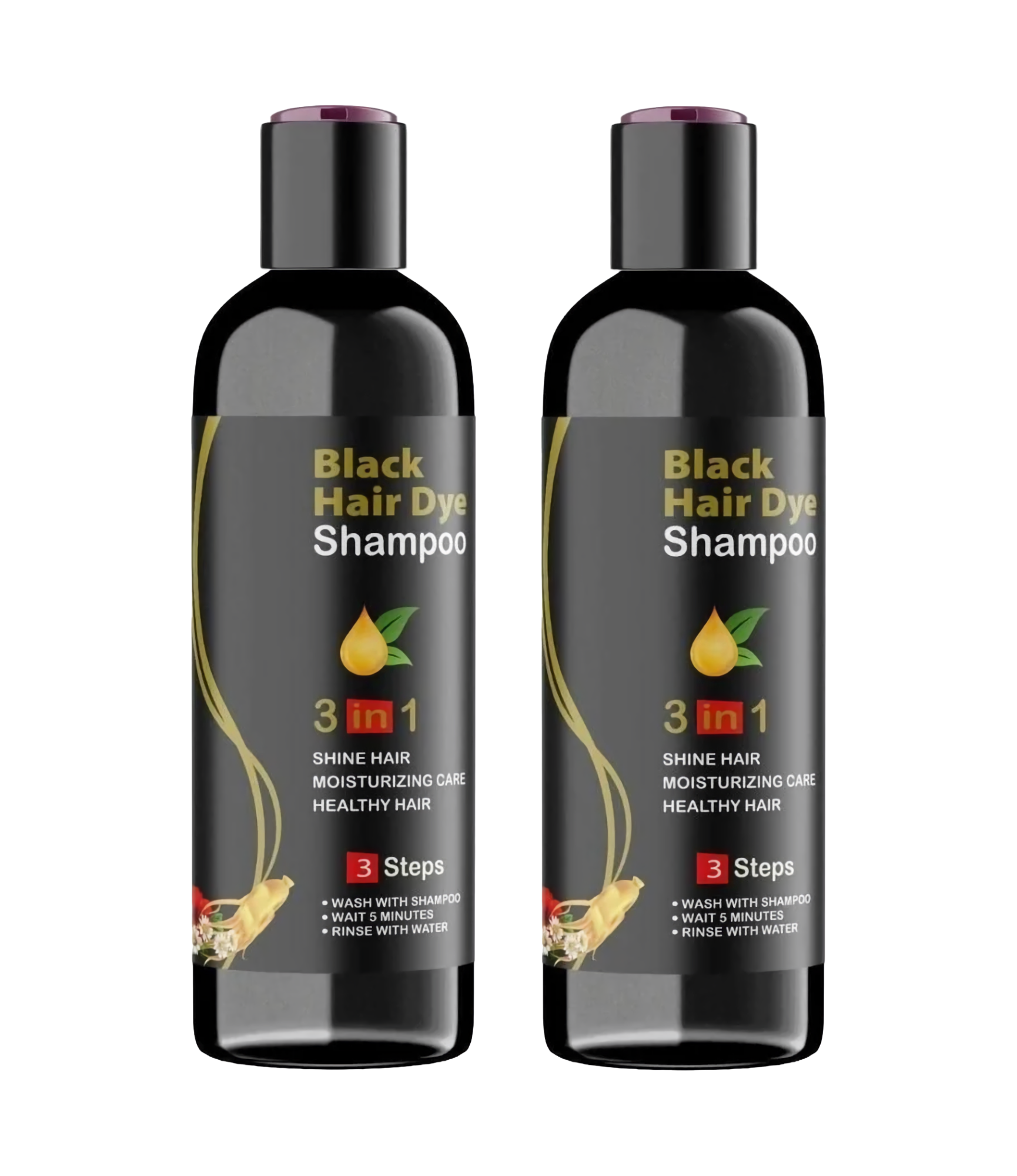 (BUY 1 GET 1 FREE) EverBlack® - 3 in 1 Natural Black Hair Dye Shampoo