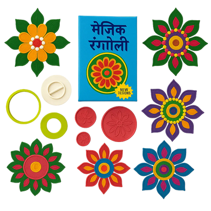 Rangoluxe® Magic Rangoli Kit – Instantly Create Stunning, Mess-Free Rangolis (Special Diwali Offer)