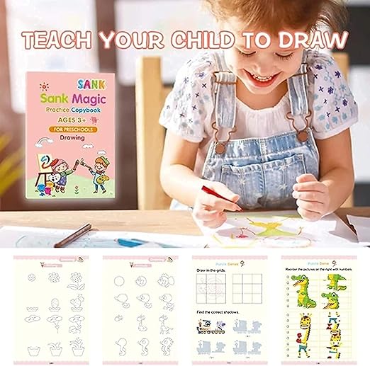 SmartDoodle® - Magic Book for Kids (4 Book+10 Refill+1 Pen+1 Grip)