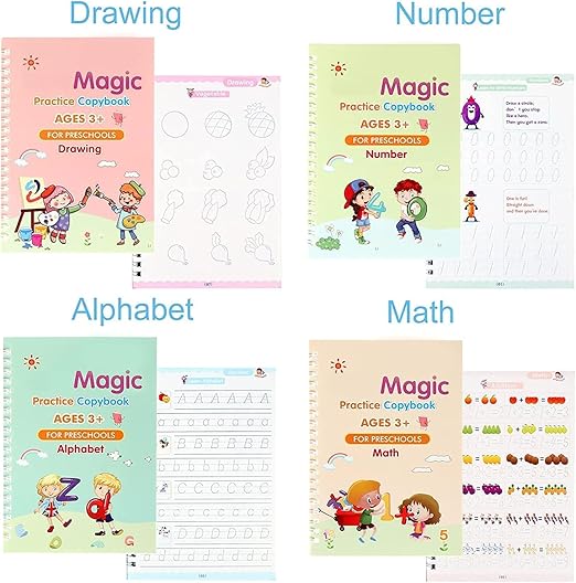 SmartDoodle® - Magic Book for Kids (4 Book+10 Refill+1 Pen+1 Grip)
