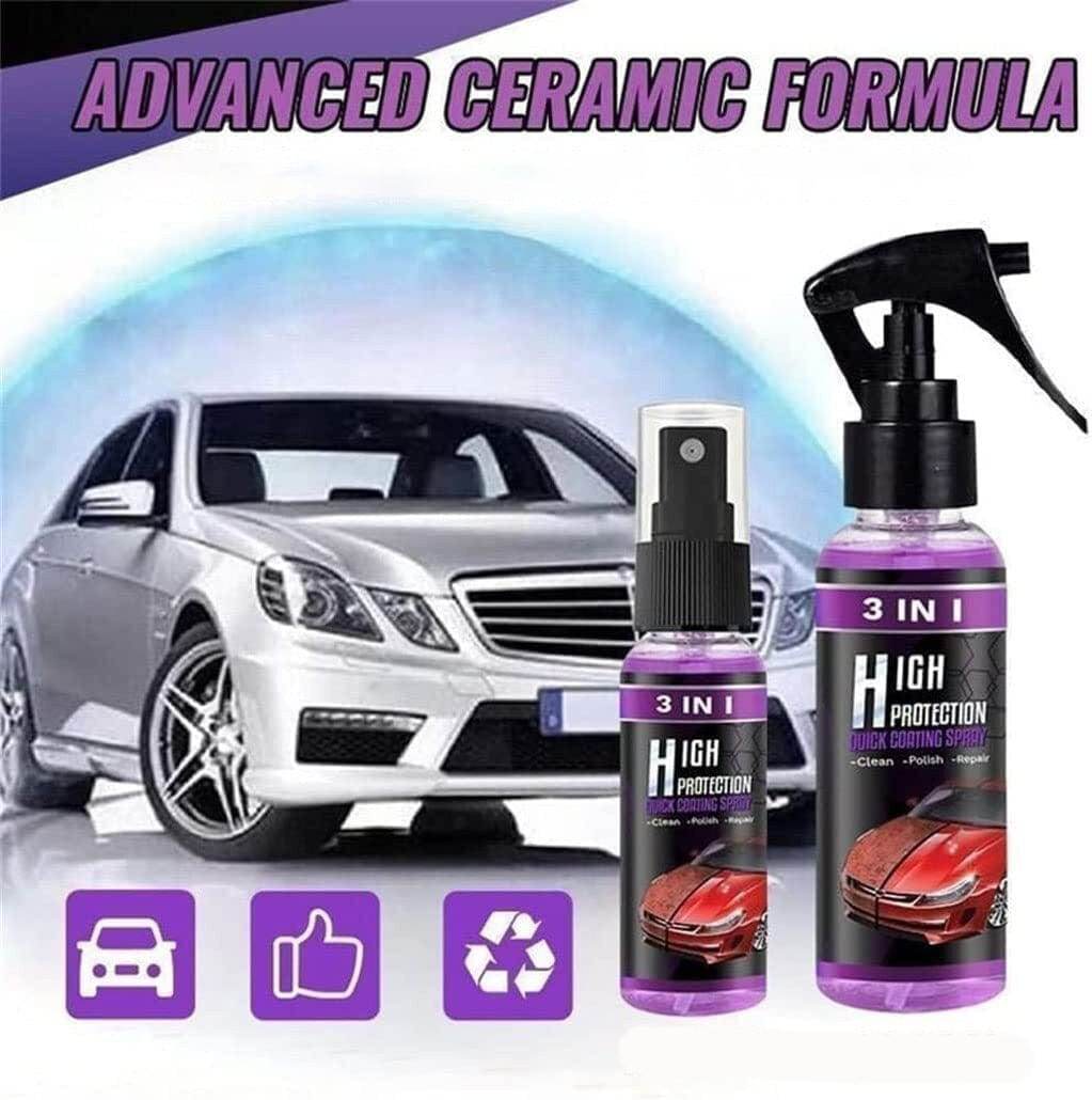 3 in 1 High Protection Quick Car Ceramic Coating Spray (Pack of 2)