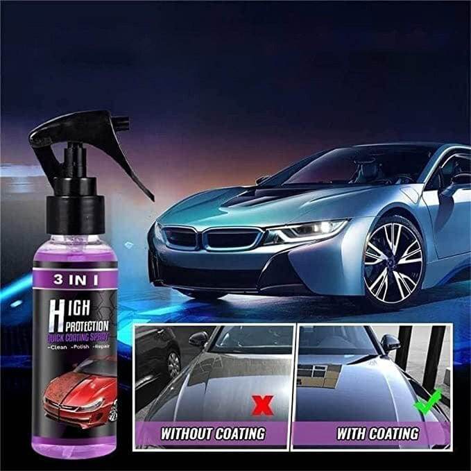 3 in 1 High Protection Quick Car Ceramic Coating Spray (Pack of 2)