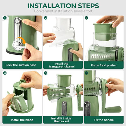 4 in 1 Rotary Drum Vegetable Grater & Slicer