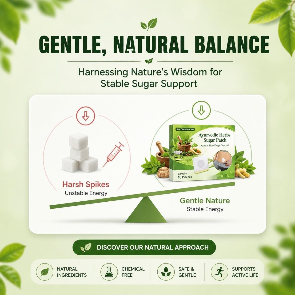 (BUY 1 GET 1 FREE) SugarEase® – Ayurvedic Herbs Sugar Patch (Pack of 10)