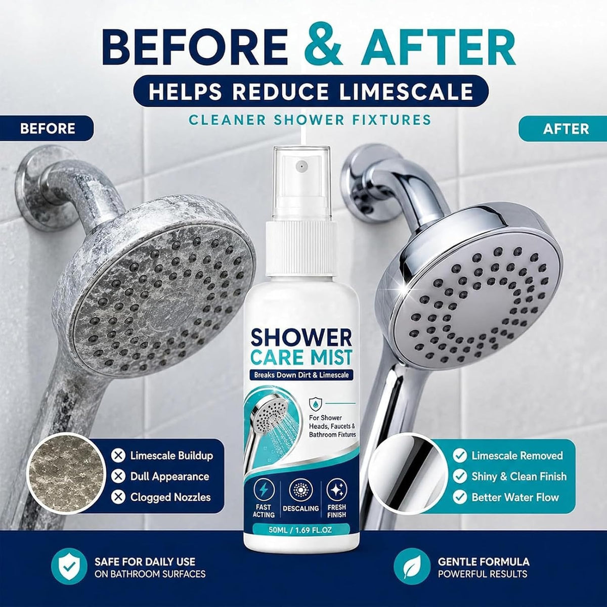 (BUY 1 GET 1 FREE) BathBloom® - Shower Care Mist Shower Heads Faucets Bathroom Tiles 100ml
