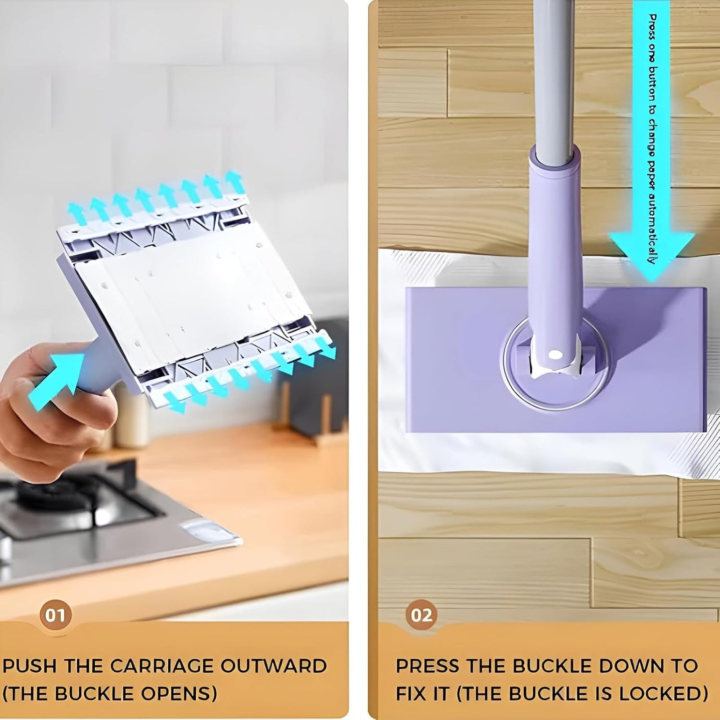 SwiftMop® - Automatic Disposable Dust Mop with 4 Reusable Cloths