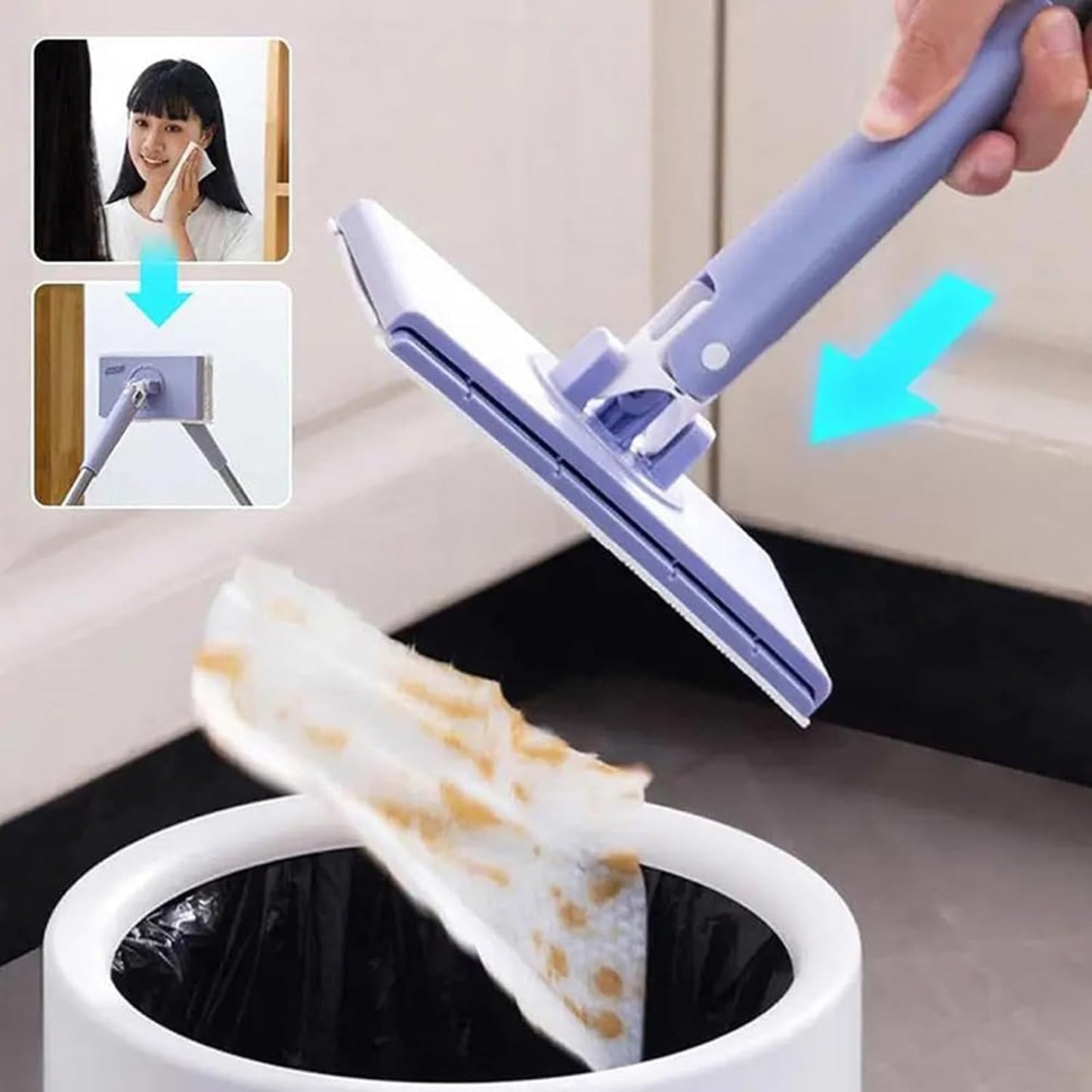 SwiftMop® - Automatic Disposable Dust Mop with 4 Reusable Cloths