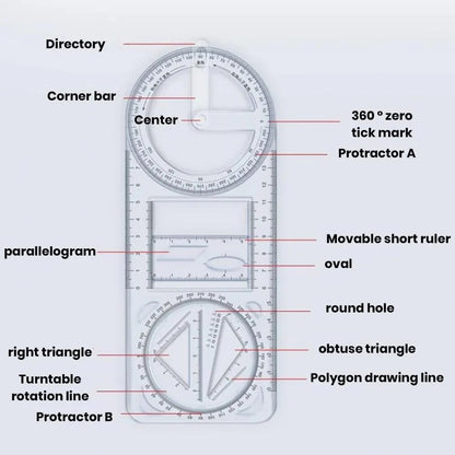 GeoMaster® - Premium Multifunctional Geometry Ruler
