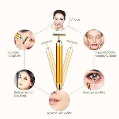 Opalune® - 24K Gold Energy Beauty Bar Electric Facial Massage Roller