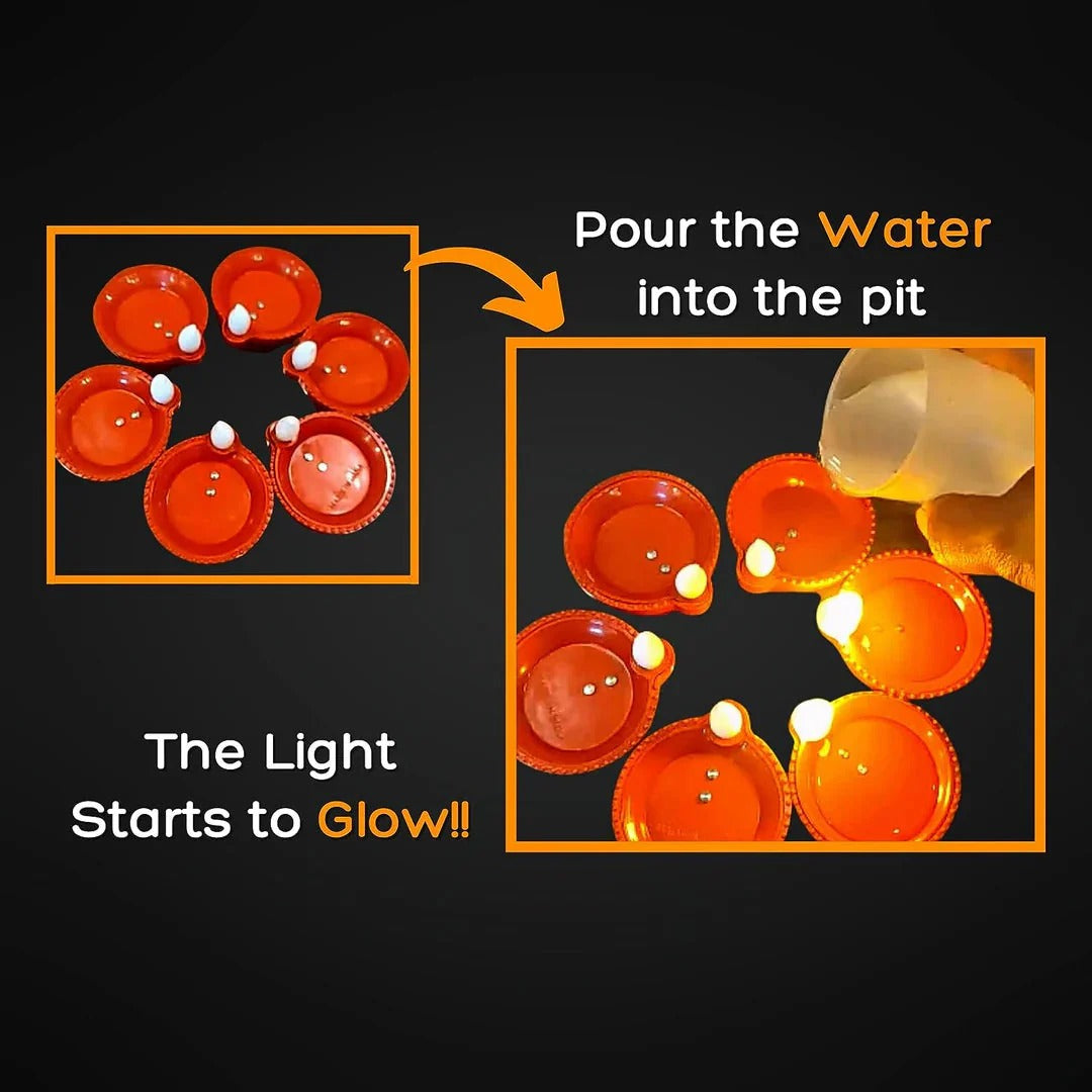 DivyaGlow® – Premium Smokeless LED Water Sensor Diya (Navratri Special Offer)