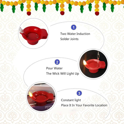DivyaGlow® – Premium Smokeless LED Water Sensor Diya (Navratri Special Offer)