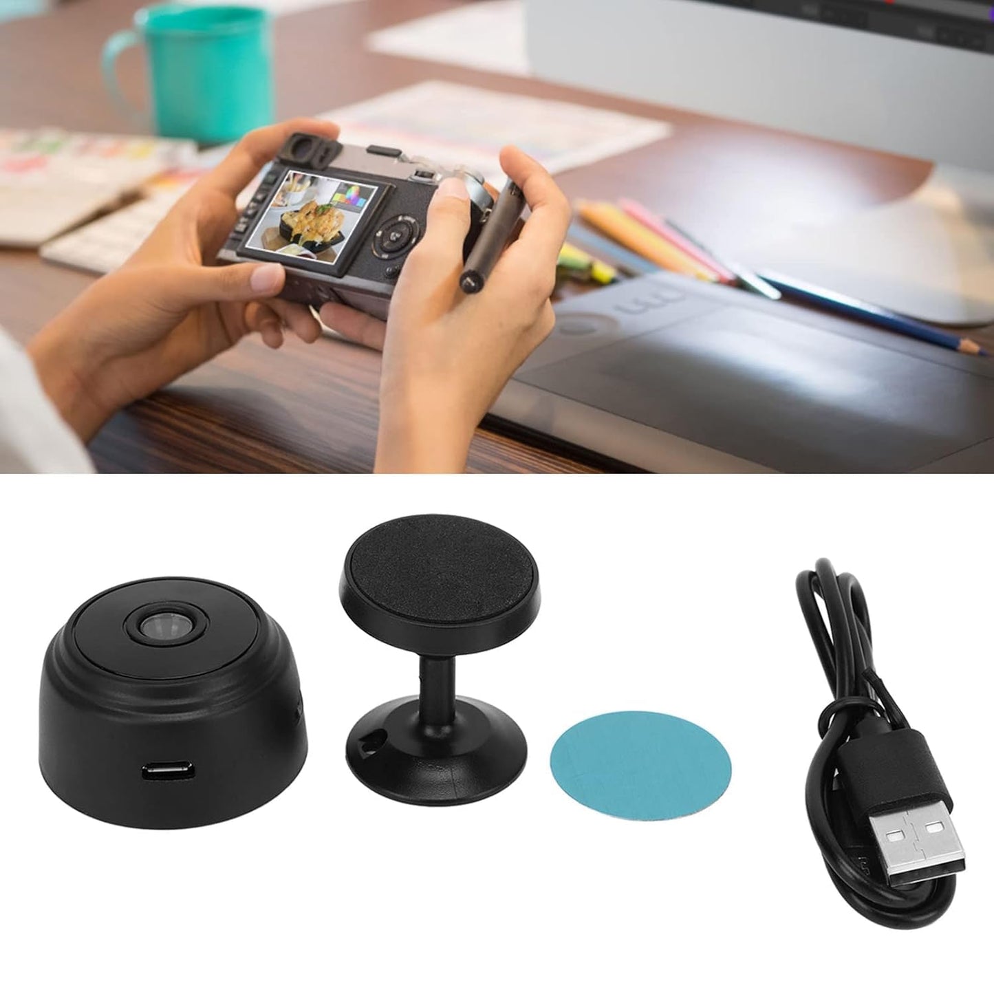 SnapVue® - WiFi Cameras with Magnetic Back Cover, Covert Baby Nanny Cam with Phone App,Tiny Smart Camera for Indoor Outdoor