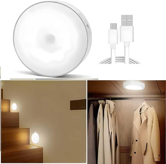 Motion Sensor Light for Home with USB Charging Wireless Self Adhesive LED Night Light(Pack Of 2)