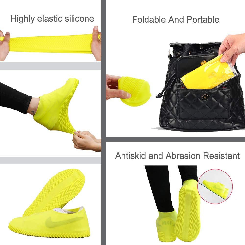 ShieldSole® - 2 Pairs Reusable Shoe Covers, Anti-Slip Water Resistant Overshoes Silicone(random color)